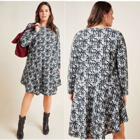 Anthropologie Dresses & Skirts - Anthropologie Jeanie Embroidered Plaid Tunic
